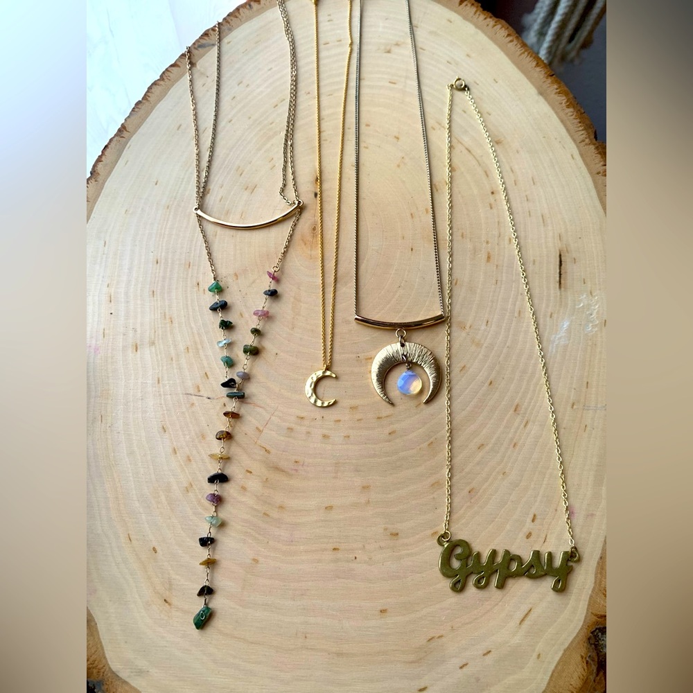 Gold tone BOHO Jewelry bundle (4 necklaces)